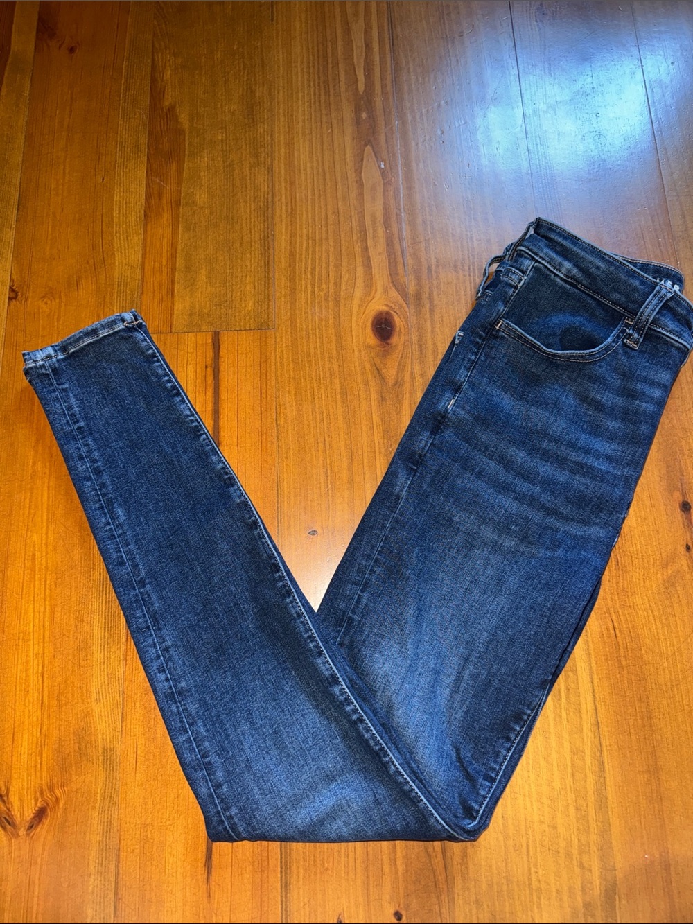 American Eagle Outfitters Dark Blue High-Rise Skinny Jeans